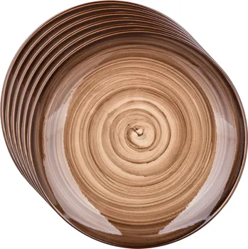 Talíř Banquet Sada 6 mělkých talířů Palas 27 cm, hnědá