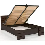 Prodloužená postel z masivu borovice Sandemo s úložným prostorem Rozměr: 160x220, Odstín moření: Palisander