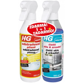 Univerzální čisticí prostředek HG Odstraňovač plísně 500 ml + HG čistič skel 500 ml