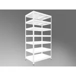 Regál do domácnosti Biedrax 45 x 120 x 270 cm, bílý, 7 polic bílé lamino 12mm, nosnost 200 kg na polici