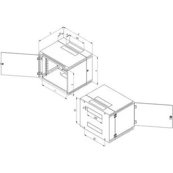 Rozvaděč TRITON 19" rozvaděč RBA-AD6 12U/600 mm (sklo) šedý