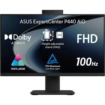 Stolní počítač ASUS ExpertCenter P4 AiO/ i3-1315U/ 8GB/ 512 GB SSD/ Intel® Graphics/ 23,8"FHD,matný/ W11P EDU/ kbd+myš/ černý