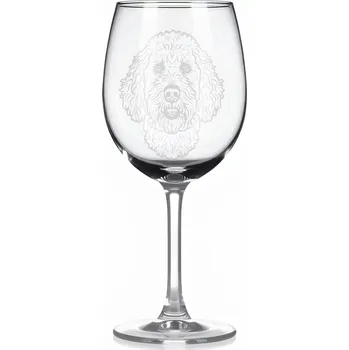 Sklenice Sklenice na víno s gravírovaným motivem – Španělský vodní pes – 2