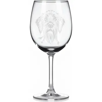 Sklenice Sklenice na víno s gravírovaným motivem – Grifončík hrubosrstý
