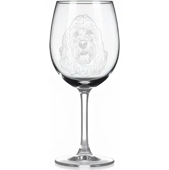 Sklenice Sklenice na víno s gravírovaným motivem – Kokršpaněl pudl – 2