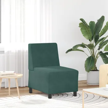 Obývací pokoj vidaXL Modulární pohovka bez područek tmavě zelená 55 cm sametová