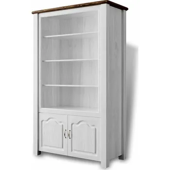 Knihovna Regál Merlin - masiv borovice Odstín: Borovice přírodní