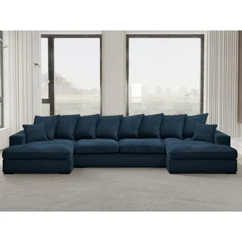 Sedací souprava Rozkládací sedací souprava do U Gabon - Tmavě modrá 13