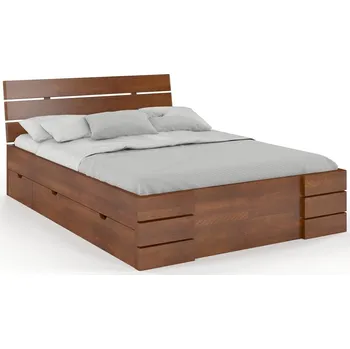 Postel Buková zvýšená postel s úložným prostorem Sandemo Drawers Rozměr: 120x200, Odstín moření: Ořech