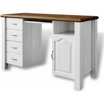 Psací stůl Psací stůl Merlin 1D4S - masiv borovice Odstín: Šedá krycí barva