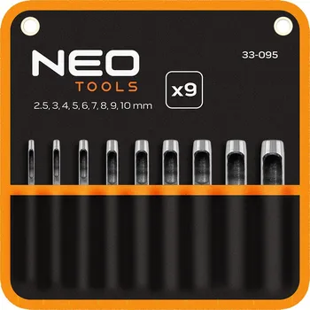 Sada nářadí NEO TOOLS Sada 9 děrovaček, průměr 2,5-10 mm, oxfordské pouzdro