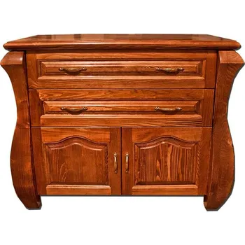 Komoda Komoda masiv borovice - Ludvík (100x90) Odstín: Šedá krycí barva