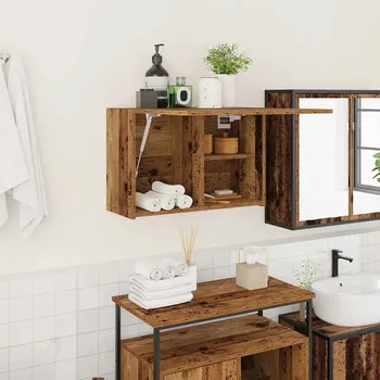 Koupelnový nábytek Závěsná koupelnová skříňka, staré dřevo, 60x25x40 cm