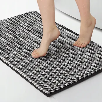 Obraz Koupelnová předložka DarianA Melody 50×80 cm tmavě šedá měkká protiskluzová