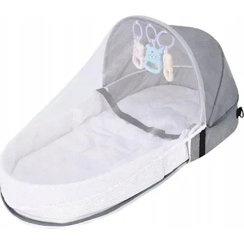 Dětská postýlka Skládací dětské postýlky Přenosná postel pro kojence v šedé barvě