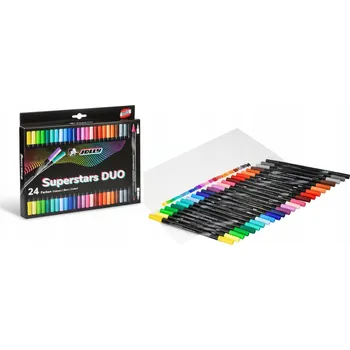 OBOUSTRANNÉ POPISOVAČE 24 FIXY S RŮZNÝMI HROTY BAREVNÉ FIXY