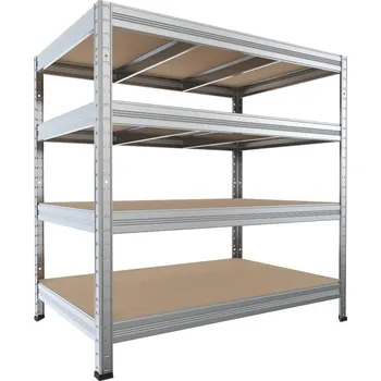 Dílenský regál Kovový regál do garáže Biedrax 35 x 90 x 120 cm, pozinkovaný - 4 police MDF, 300 kg