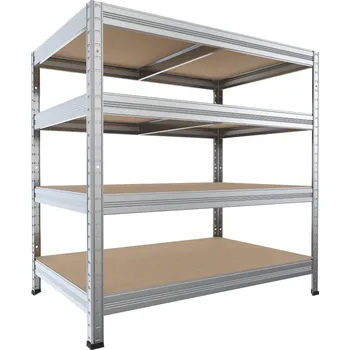 Dílenský regál Kovový regál do dílny Biedrax 50 x 90 x 120 cm, pozinkovaný - 4 police MDF