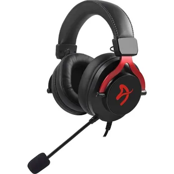 Sluchátka AROZZI herní sluchátka ARIA Black-Red/ náhlavní/ 2x 3,5" jack/ redukce na 1x 3,5" jack/ odnímatelný mikrofon