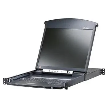 KVM přepínač ATEN 8-port Cat.5 KVM PS/2+USB, OSD, dual rail rack, 19" LCD, ovládání over IP