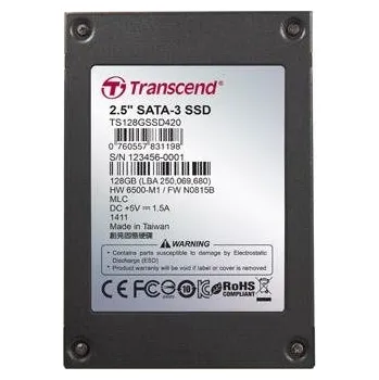 Pevný disk TRANSCEND SSD420I 128GB Industrial SSD disk2.5" SATA3, MLC, Ind., Iron case, černý