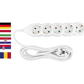 Prodlužovací kabel Strend Pro 2130008 Cable GERMAN socket Strend Pro DG-805B 3,00 m, 5 zásuvky, HU, RO, SRB, CRO