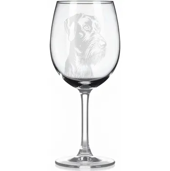 Sklenice Sklenice na víno s gravírovaným motivem – Německý drátosrstý ohař