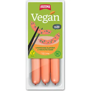 RADOMA Vegan párky s jalapeňos a Violife Čedar 220g