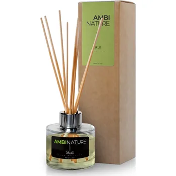 Aroma difuzér Ambinature Tyčinkový difuzér SKULL MIKADO 100 ml Přírodní