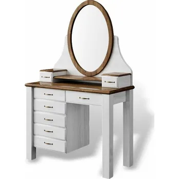 Šatní skříň Toaletní stolek Merlin - masiv borovice Odstín: Šedá krycí barva