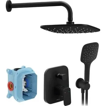 Sprchový set Sprchový systém Ravak 10° pod omítku s pákovou baterií černá X07S013