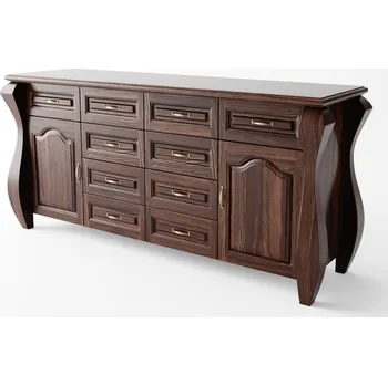 Komoda Komoda Ludvík 2D10S - masiv borovice Odstín: Ořech