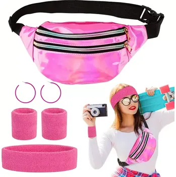 Karnevalový doplněk dovoz Sada retro 80. léta růžová