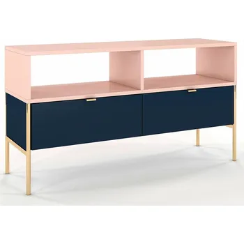 Televizní stolek Elegantní televizní stolek Polka - tmavě modrá, růžová