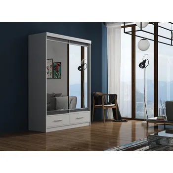 Šatní skříň Šatní skříň s posuvnými dveřmi 150 cm - Margo Barva: Bílá