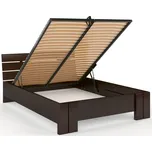 Prodloužená postel z masivu borovice Arhus s úložným prostorem Rozměr: 160x220, Odstín moření: Palisander