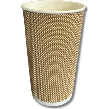 Jednorázové nádobí VIBAL Papírový kelímek hnědý WRAP 450ml 25ks x 20bal