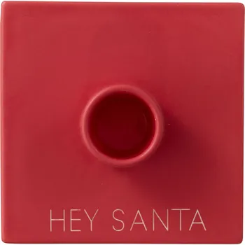 Svícen Design Letters, Svícen na klasickou svíčku Xmas Hey Santa červený - Formadore