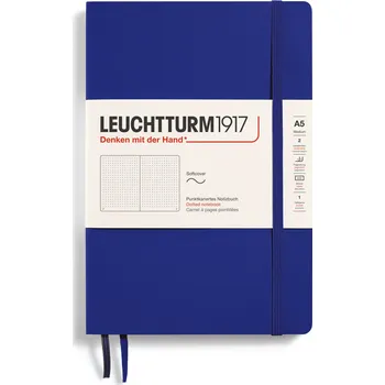 Diář Leuchtturm 1917, Tečkovaný zápisník v měkké vazbě Leuchtturm 1917 A5, 123 stran, tmavě modrý, 80 g/m² - Formadore
