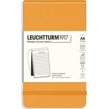 Diář Leuchtturm 1917, Zápisník linkovaný v tvrdých deskách Leuchtturm 1917 A6, 184 stran, oranžový, 80 g/m² - Formadore