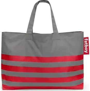 Sedací pytel Fatboy, Taška Carry-Too-Much s červenými pásy šedá - Formadore