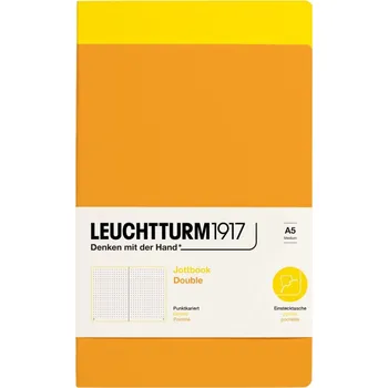 Diář Leuchtturm 1917, Zápisníky tečkované ve flexi vazbě Jottbook A5 žlutý a oranžový 80 g/m², 2 ks - Formadore