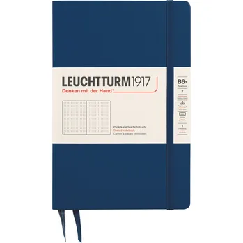 Diář Leuchtturm 1917, Tečkovaný zápisník v pevné vazbě Leuchtturm 1917 B6+, 219 stran, tmavě modrý, 80 g/m² - Formadore