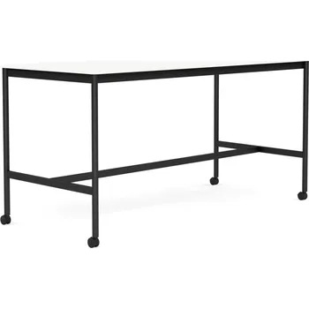 Muuto, Stůl na kolečkách Base laminovaný ABS nohy černé 85 x 190 x 95 cm bílý - Formadore