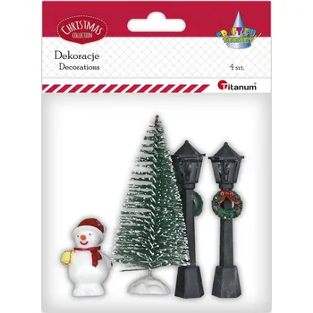Vánoční dekorace Titanum Dekorace, miniaturní - ZIMNÍ MIX, 1 bal.