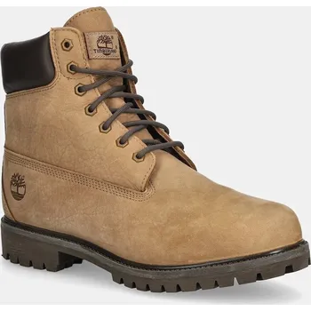 Pánská obuv Vysoké kožené boty Timberland, 45, béžová, 80X