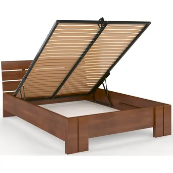 Postel Prodloužená buková postel s úložným prostorem Arhus Rozměr: 120x220, Odstín moření: Ořech