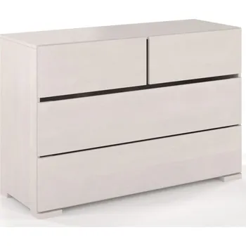 Komoda Buková komoda z masivu Sandemo 2+2 Odstín moření: Bílá