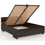 Prodloužená postel z masivu borovice Bergman s úložným prostorem Rozměr: 180x220, Odstín moření: Palisander