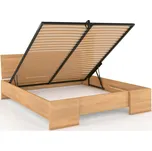 Zvýšená postel s úložným prostorem z masivu buk Hessler Rozměr: 160x200, Odstín moření: Buk přírodní